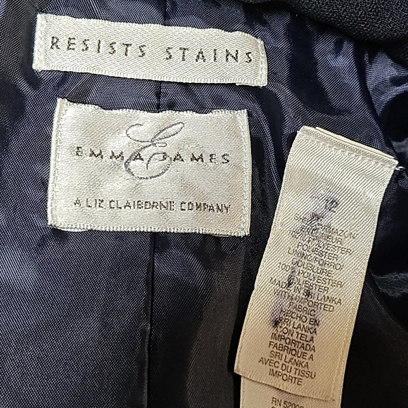 Emma James Navy Blue Notched Lapel Blazer 100% Polyester Size 12 - Picture 6 of 6